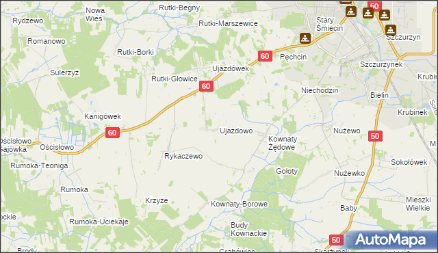mapa Ujazdowo gmina Ciechanów, Ujazdowo gmina Ciechanów na mapie Targeo