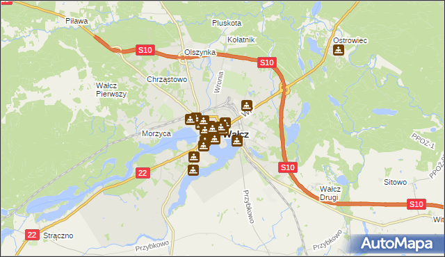 mapa Wałcz, Wałcz na mapie Targeo
