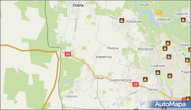 mapa Wąwelnica, Wąwelnica na mapie Targeo