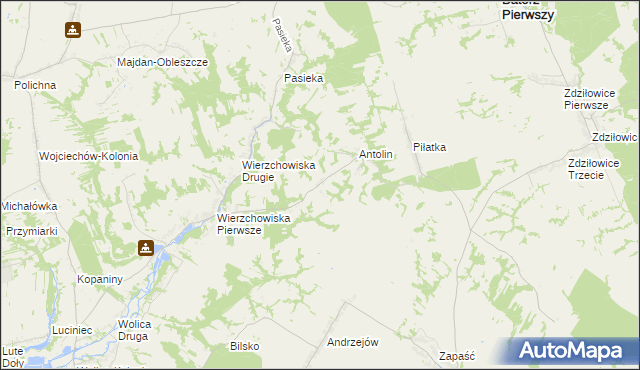 mapa Węgliska gmina Modliborzyce, Węgliska gmina Modliborzyce na mapie Targeo