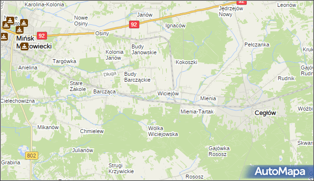mapa Wiciejów, Wiciejów na mapie Targeo