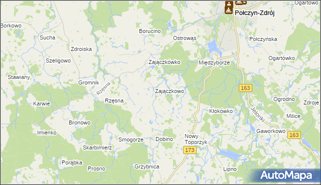 mapa Widów gmina Połczyn-Zdrój, Widów gmina Połczyn-Zdrój na mapie Targeo