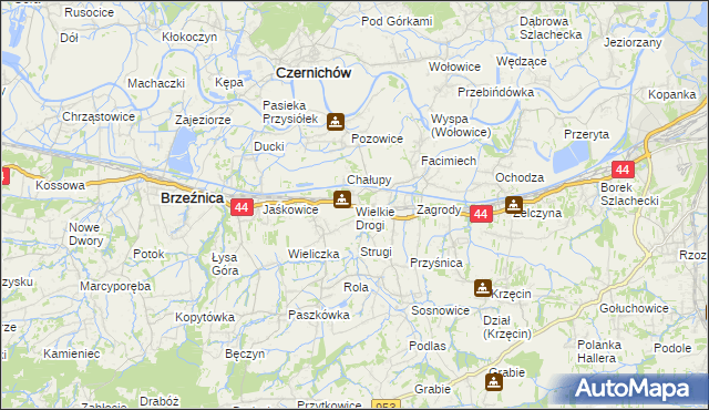 mapa Wielkie Drogi, Wielkie Drogi na mapie Targeo