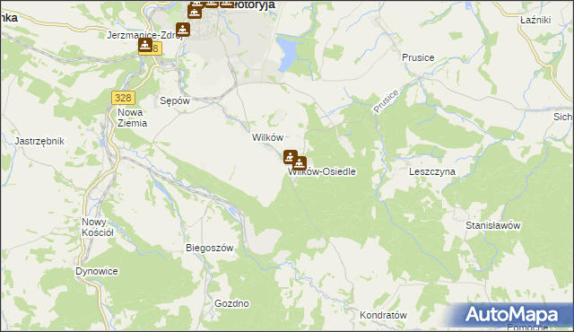 mapa Wilków-Osiedle, Wilków-Osiedle na mapie Targeo