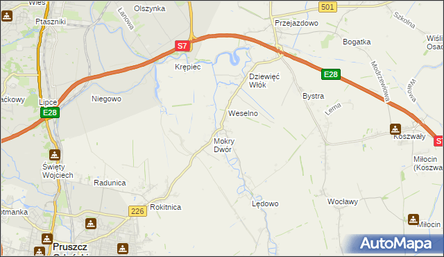 mapa Wiślina, Wiślina na mapie Targeo