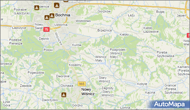 mapa Wiśnicz Mały, Wiśnicz Mały na mapie Targeo