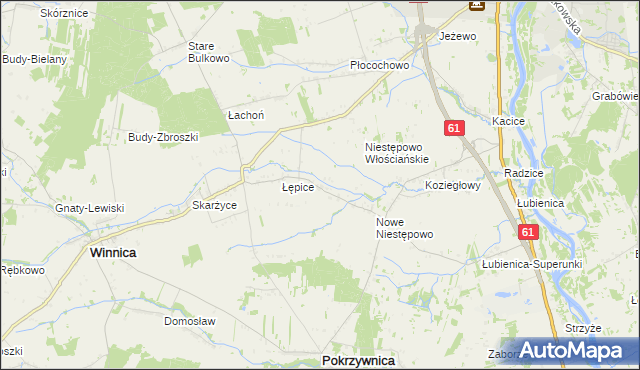 mapa Witki gmina Pokrzywnica, Witki gmina Pokrzywnica na mapie Targeo