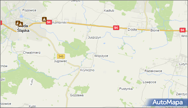 mapa Wojczyce, Wojczyce na mapie Targeo