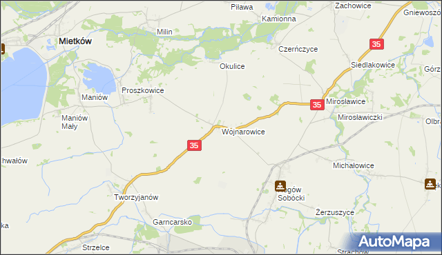 mapa Wojnarowice, Wojnarowice na mapie Targeo