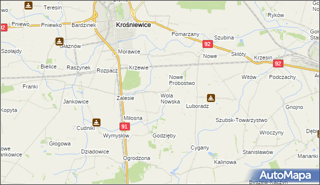 mapa Wola Nowska, Wola Nowska na mapie Targeo