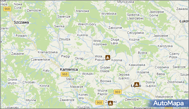 mapa Wola Piskulina, Wola Piskulina na mapie Targeo