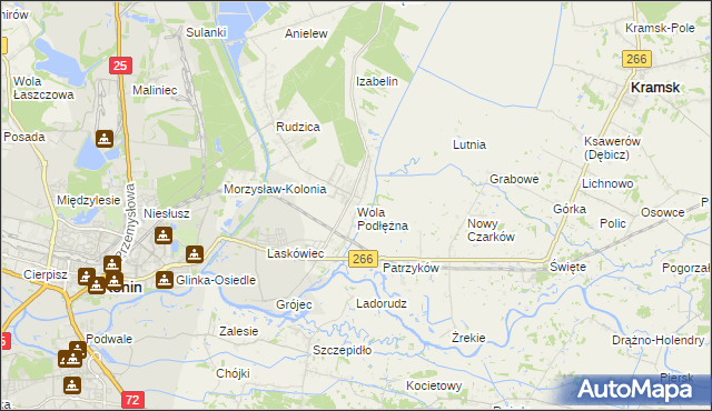 mapa Wola Podłężna, Wola Podłężna na mapie Targeo