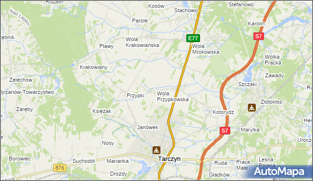 mapa Wola Przypkowska, Wola Przypkowska na mapie Targeo
