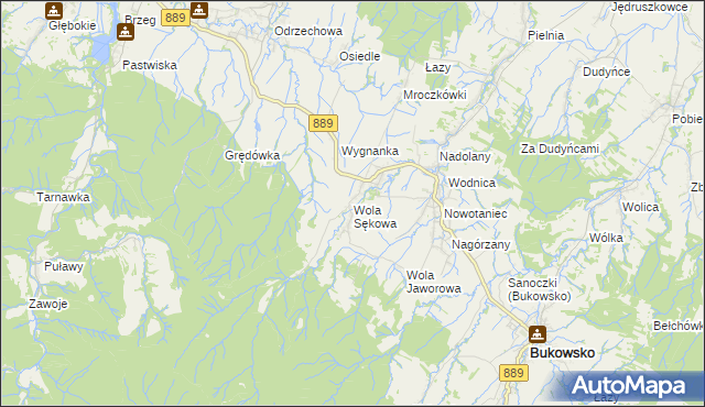 mapa Wola Sękowa, Wola Sękowa na mapie Targeo