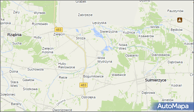 mapa Wola Wydrzyna, Wola Wydrzyna na mapie Targeo