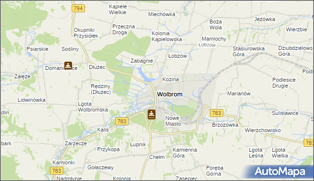 mapa Wolbrom, Wolbrom na mapie Targeo