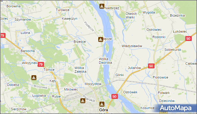 mapa Wólka Dworska, Wólka Dworska na mapie Targeo
