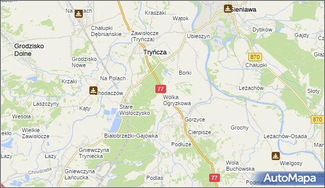 mapa Wólka Ogryzkowa, Wólka Ogryzkowa na mapie Targeo