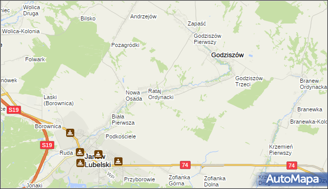 mapa Wólka Ratajska, Wólka Ratajska na mapie Targeo