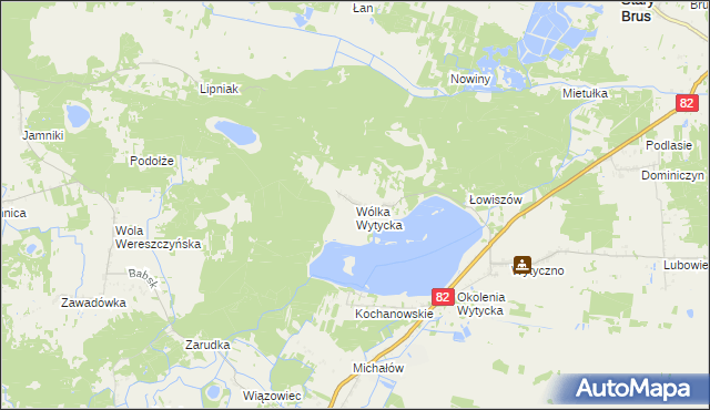 mapa Wólka Wytycka, Wólka Wytycka na mapie Targeo