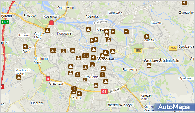 mapa Wrocławia, Wrocław na mapie Targeo