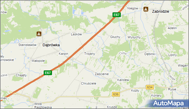 mapa Wszebory gmina Dąbrówka, Wszebory gmina Dąbrówka na mapie Targeo