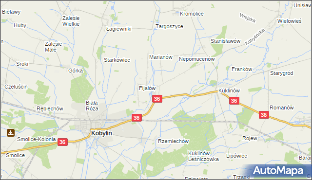 mapa Wyganów gmina Kobylin, Wyganów gmina Kobylin na mapie Targeo