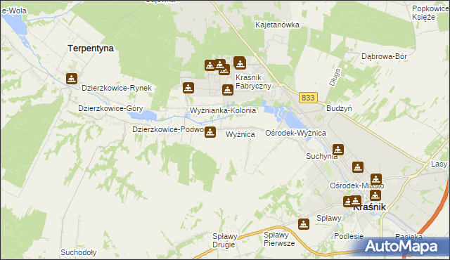 mapa Wyżnica, Wyżnica na mapie Targeo