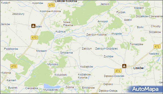 mapa Zakrzyn, Zakrzyn na mapie Targeo