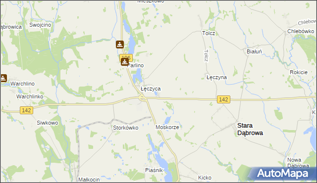 mapa Załęcze gmina Stara Dąbrowa, Załęcze gmina Stara Dąbrowa na mapie Targeo