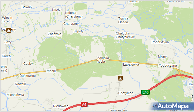 mapa Zaleska Wola, Zaleska Wola na mapie Targeo