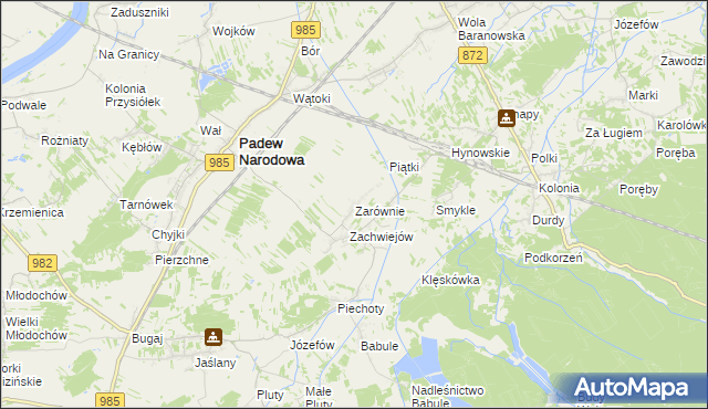 mapa Zarównie, Zarównie na mapie Targeo