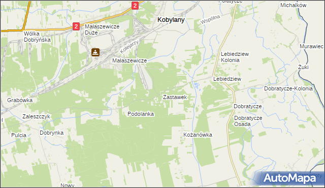 mapa Zastawek, Zastawek na mapie Targeo