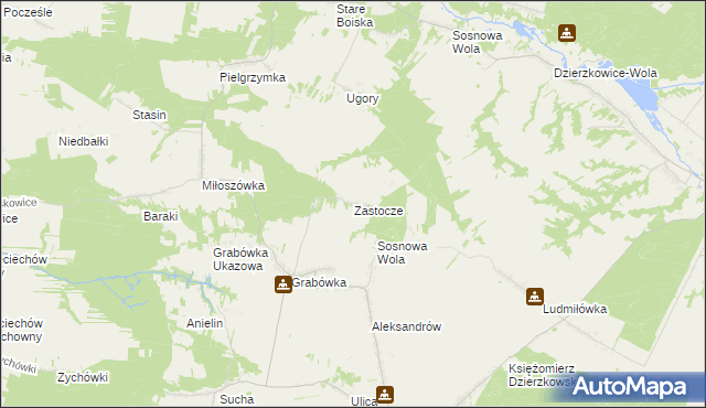 mapa Zastocze gmina Annopol, Zastocze gmina Annopol na mapie Targeo