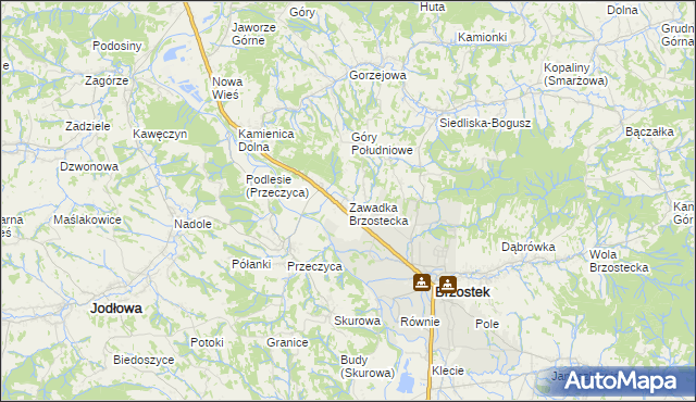 mapa Zawadka Brzostecka, Zawadka Brzostecka na mapie Targeo
