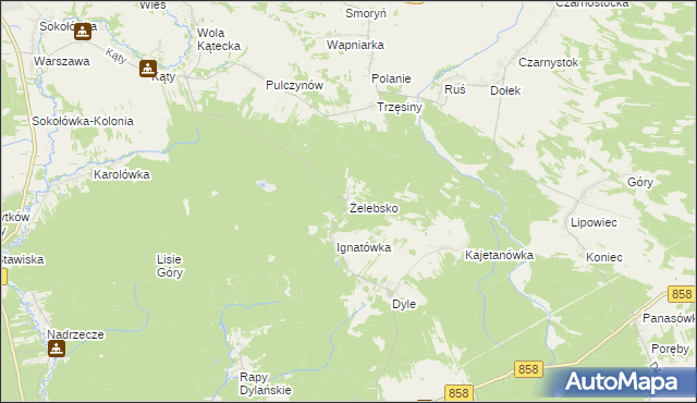 mapa Żelebsko, Żelebsko na mapie Targeo