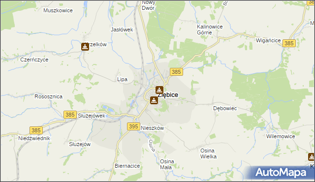 mapa Ziębice, Ziębice na mapie Targeo