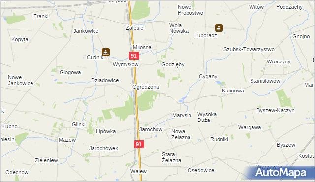 mapa Zieleniew gmina Krośniewice, Zieleniew gmina Krośniewice na mapie Targeo