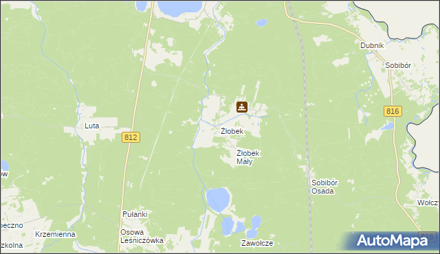 mapa Żłobek gmina Włodawa, Żłobek gmina Włodawa na mapie Targeo