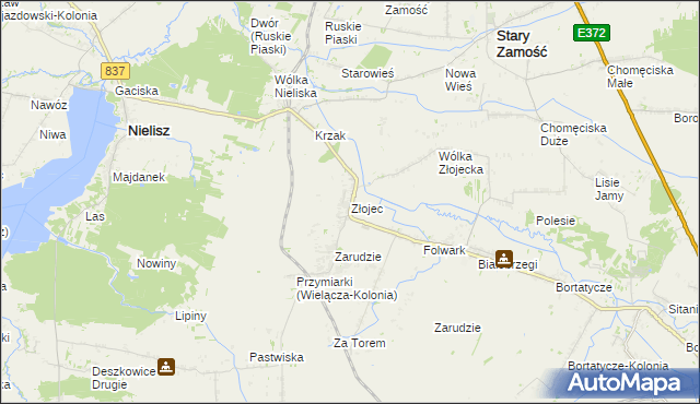 mapa Złojec, Złojec na mapie Targeo