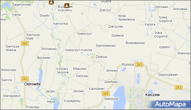 mapa Złotków, Złotków na mapie Targeo