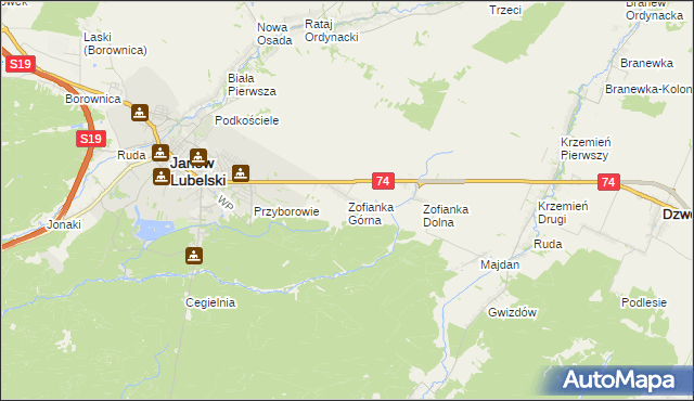 mapa Zofianka Górna, Zofianka Górna na mapie Targeo