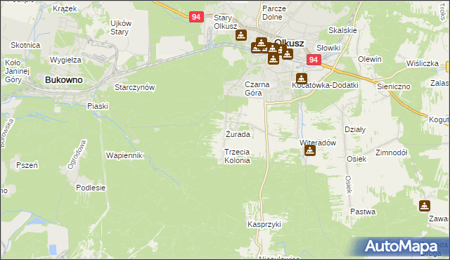 mapa Żurada, Żurada na mapie Targeo