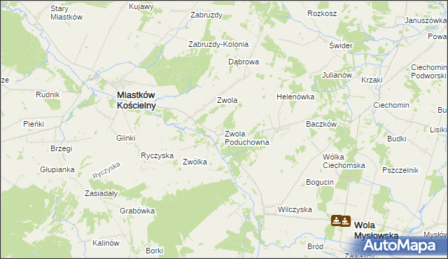 mapa Zwola Poduchowna, Zwola Poduchowna na mapie Targeo