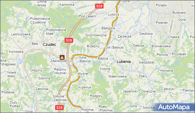mapa Babica gmina Czudec, Babica gmina Czudec na mapie Targeo