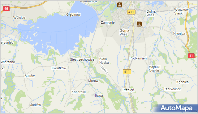 mapa Biała Nyska, Biała Nyska na mapie Targeo
