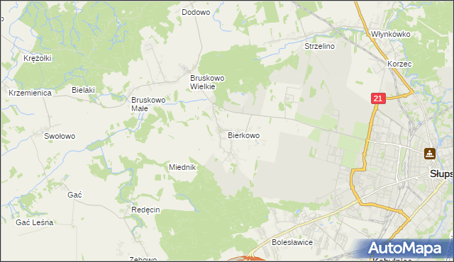 mapa Bierkowo, Bierkowo na mapie Targeo