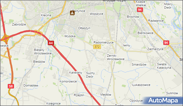 mapa Biestrzyków, Biestrzyków na mapie Targeo