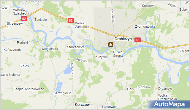 mapa Bużyska, Bużyska na mapie Targeo