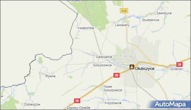 mapa Gadzowice, Gadzowice na mapie Targeo